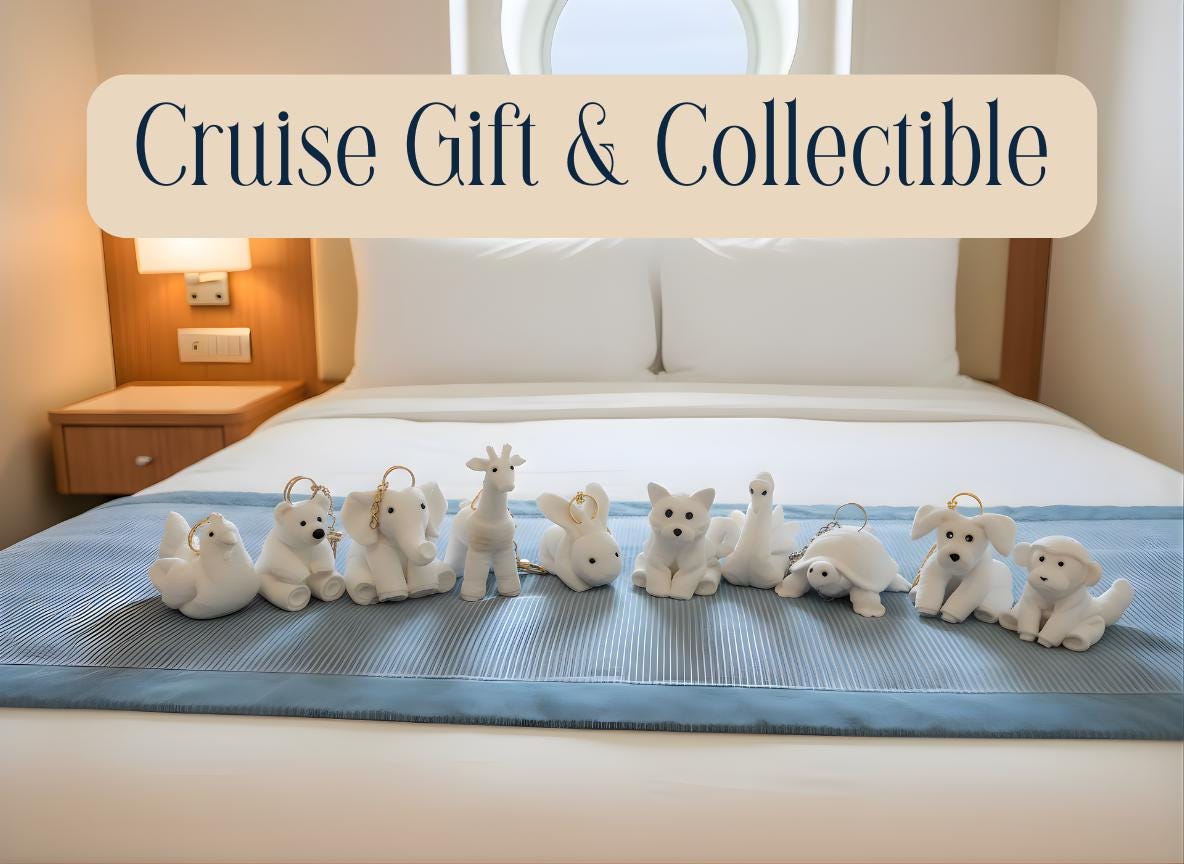 3D Printed Cruise Towel Animal Keychain | Cruise Gift