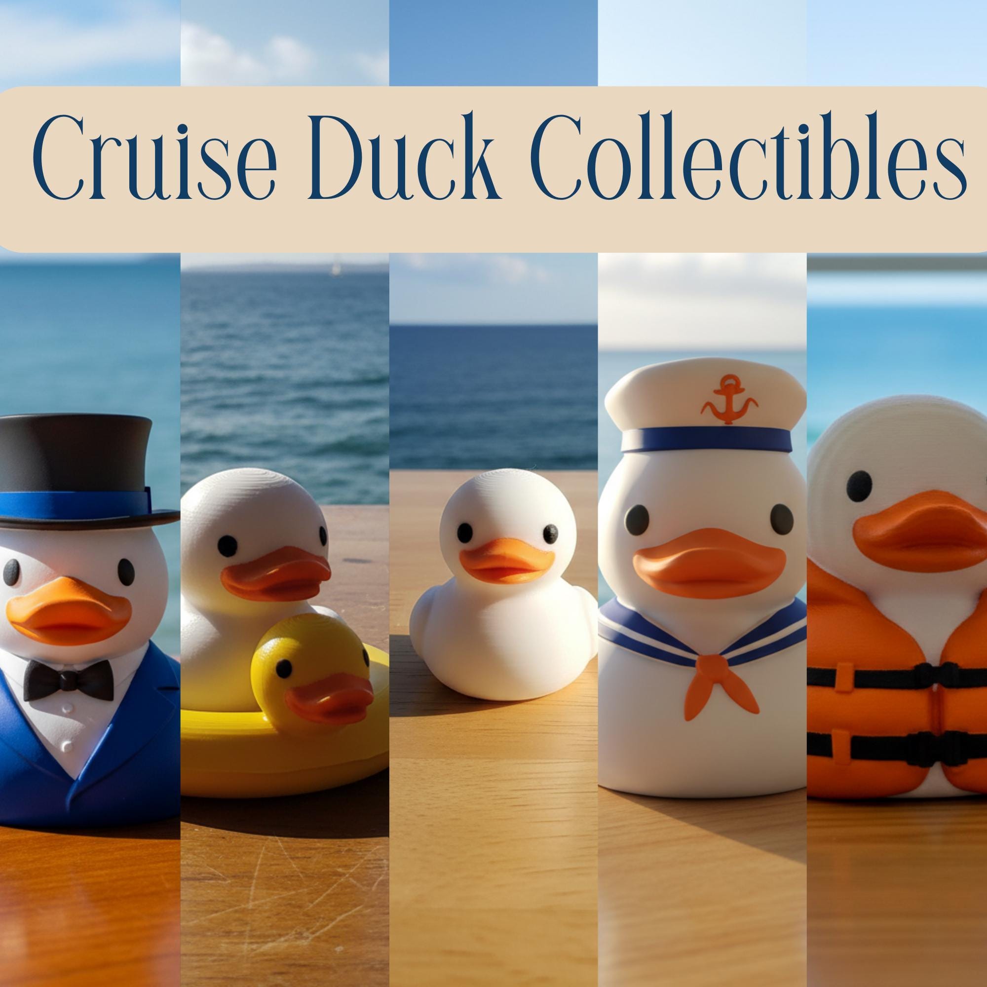 3D Printed Cruise Duck Collectible – Hiding Toy, Sailaway Party Favor, Group Gift